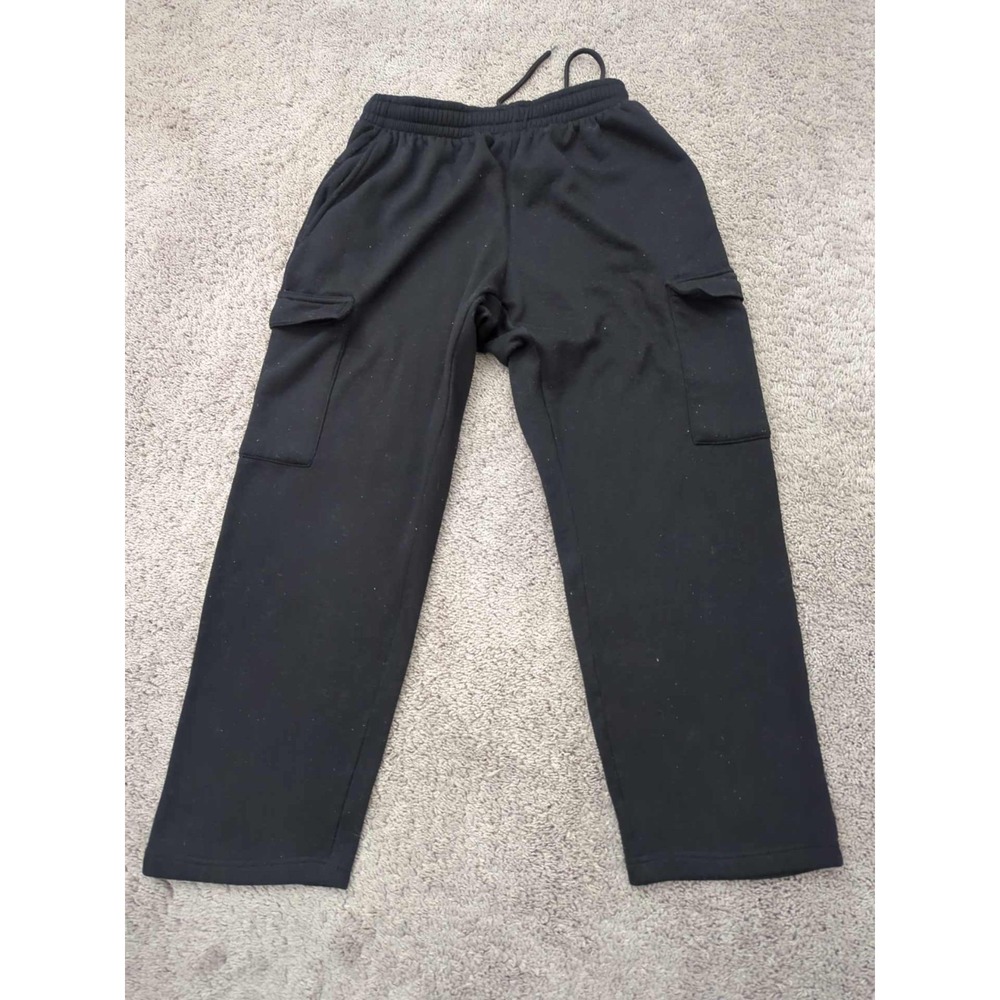 Umbro Sweatpants Mens Medium Black Pull On Cargo‎ Pockets Athletic